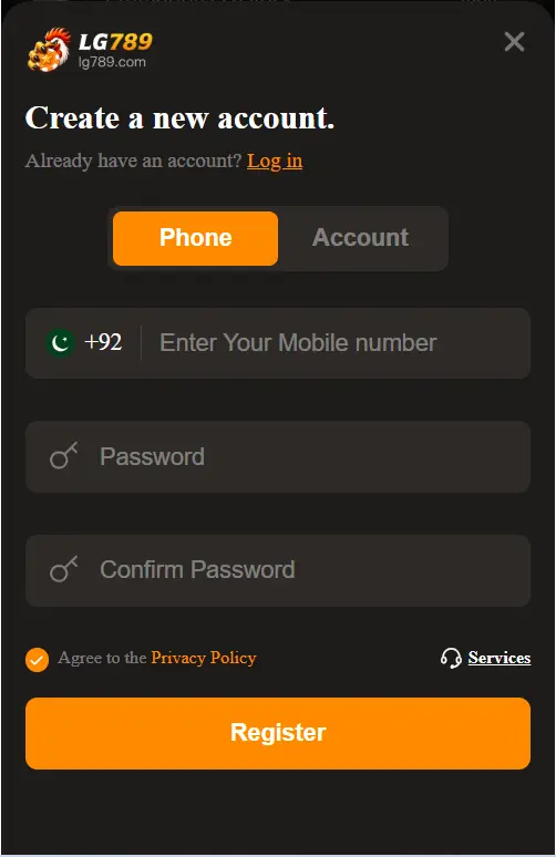 LG789 Game Register